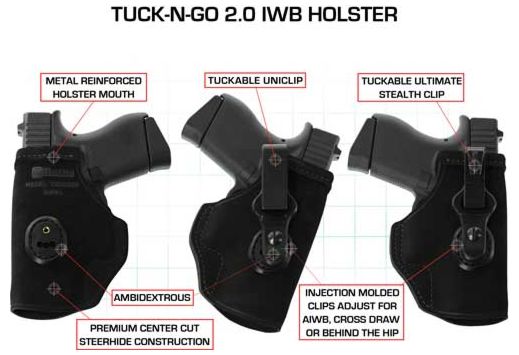 GALCO TUCK-N-GO ITP HOLSTER AMBI LEATHER 1911 5" BLACK<