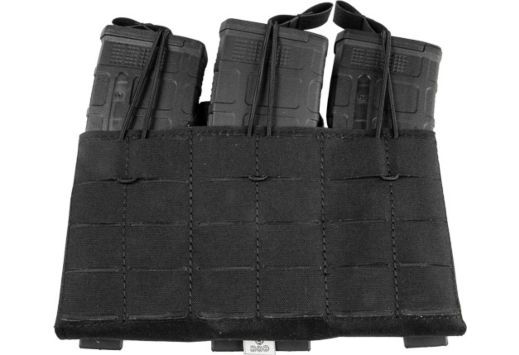 GREY GHOST TRIPLE MAG PANEL 5.56 MAG POUCH LAMINATE BLACK
