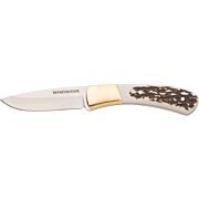 WINCHESTER KNIFE 7" OAL FIXED SS/STAG HANDLE W/SHEATH