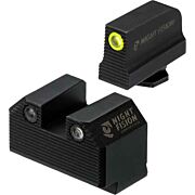 NIGHT FISION TRIT STEALTH YLLW FRONT/SQUARE SET FOR GLOCK