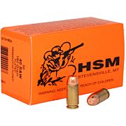 HSM RMFG 40S&W 180GR PLATED 50RD 20BX/CS LEAD ROUND NOSE