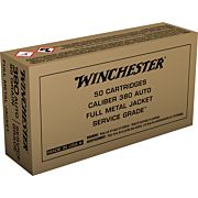 WINCHESTER SERVICE GRADE 380 ACP 95GR FMJ-RN 50RD 10BX/CS