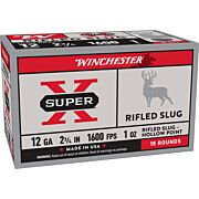 WINCHESTER SUPER-X SLUGS 12GA 2.75" 1600FPS 1OZ 15RD 10BX/CS