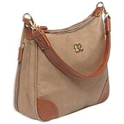 BULLDOG CONCEALED CARRY PURSE HOBO STYLE TAUPE W/TAN TRIM