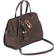 BULLDOG CONCEALED CARRY PURSE SATCHEL CHOCOLATE BROWN