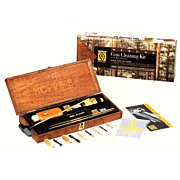 HOPPES DELUXE GUN CLEANING KIT W/WOOD STORAGE CASE