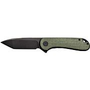 CIVIVI KNIFE ELEMENTUM 2.96" GREEN MICARTA/BLACK D2 LNR LCK