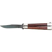 BEAR & SON BUTTERFLY KNIFE 3.5" ROSEWOOD BLACK BLADE