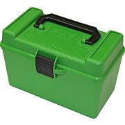 MTM DELUXE AMMO BOX 50-ROUNDS X-LARGE RIFLE CALIBERS GREEN