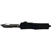 TEMPLAR KNIFE LARGE OTF BLACK RUBBER 3.5" BLACK TANTO SRRTD
