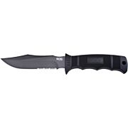 SOG KNIFE SEAL PUP 4.75" BLACK SERRATED W/KYDEX SHEATH