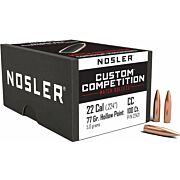 NOSLER BULLETS 22 CAL .224 77GR HP-BT CUSTOM COMP. 100CT