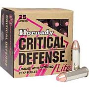 HORNADY CRITICAL DEFENSE LITE 9MM LGR 100GR FTX 25RD 10BX/CS