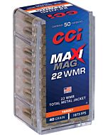 CCI MAXI-MAG 22 WMR 1875FPS 40GR FMJ SOLID 50RD 40BX/CS