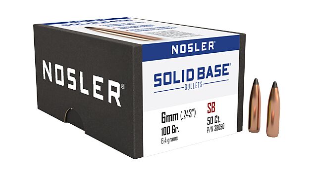 Solid Base Bullets NOSLER BULLETS 6MM .243 100GR SOLID BASE SP 50CT