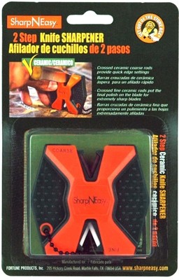 ACCUSHARP SHARP-N-EASY 2-STEP KNIFE SHARPENER CERAMIC BLAZE
