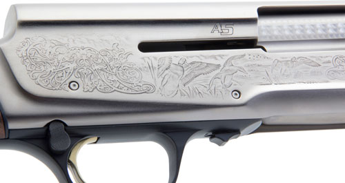Browning A5 Ultimate 12 Gauge 26" Engraved Nickel Grade III Semi-Auto Shotgun
