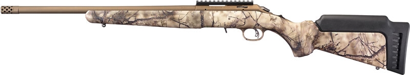 Ruger American Rimfire Standard Bolt Action Rifle 22 LR 18" Bronze Cerakote Go Wild Camo