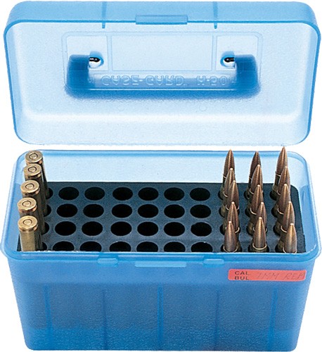 MTM H-50 Deluxe Ammo Box (50-Rounds) Clear Blue