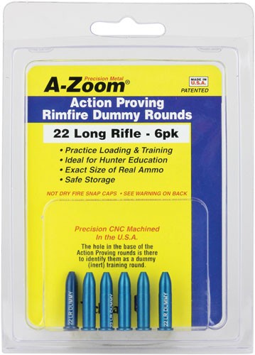 A-ZOOM TRAINING ROUNDS .22LR ALUMINUM 6-PACK