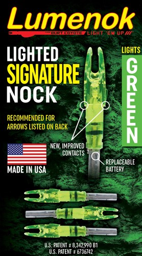 Lumenok SL3G Lighted Nocks Signature Series Green 3-Pack - Lumenok for sale at TheGunDock