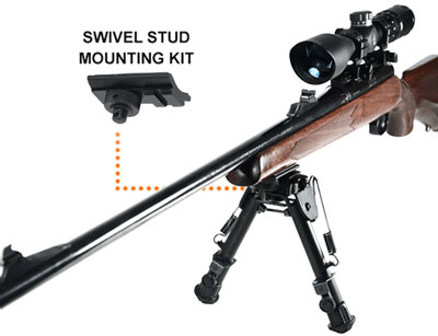 UTG BIPOD TACTICAL OP 5.9-7.3in. - PICATINNY MOUNT W/STUD ADAPTR-img-2