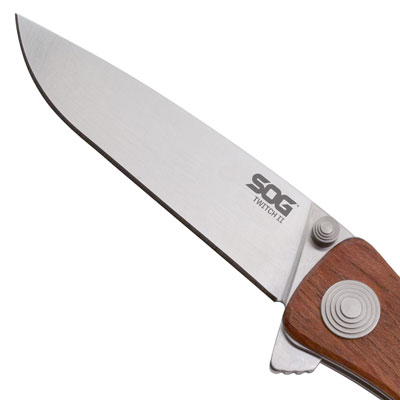 SOG Knife Twitch II - Satin Polish WOOD Handle