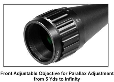 UTG 3-9x40 1" AO 36 Color Illuminated Mil-Dot Scope